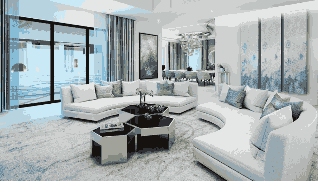 A custom sofa set for living room